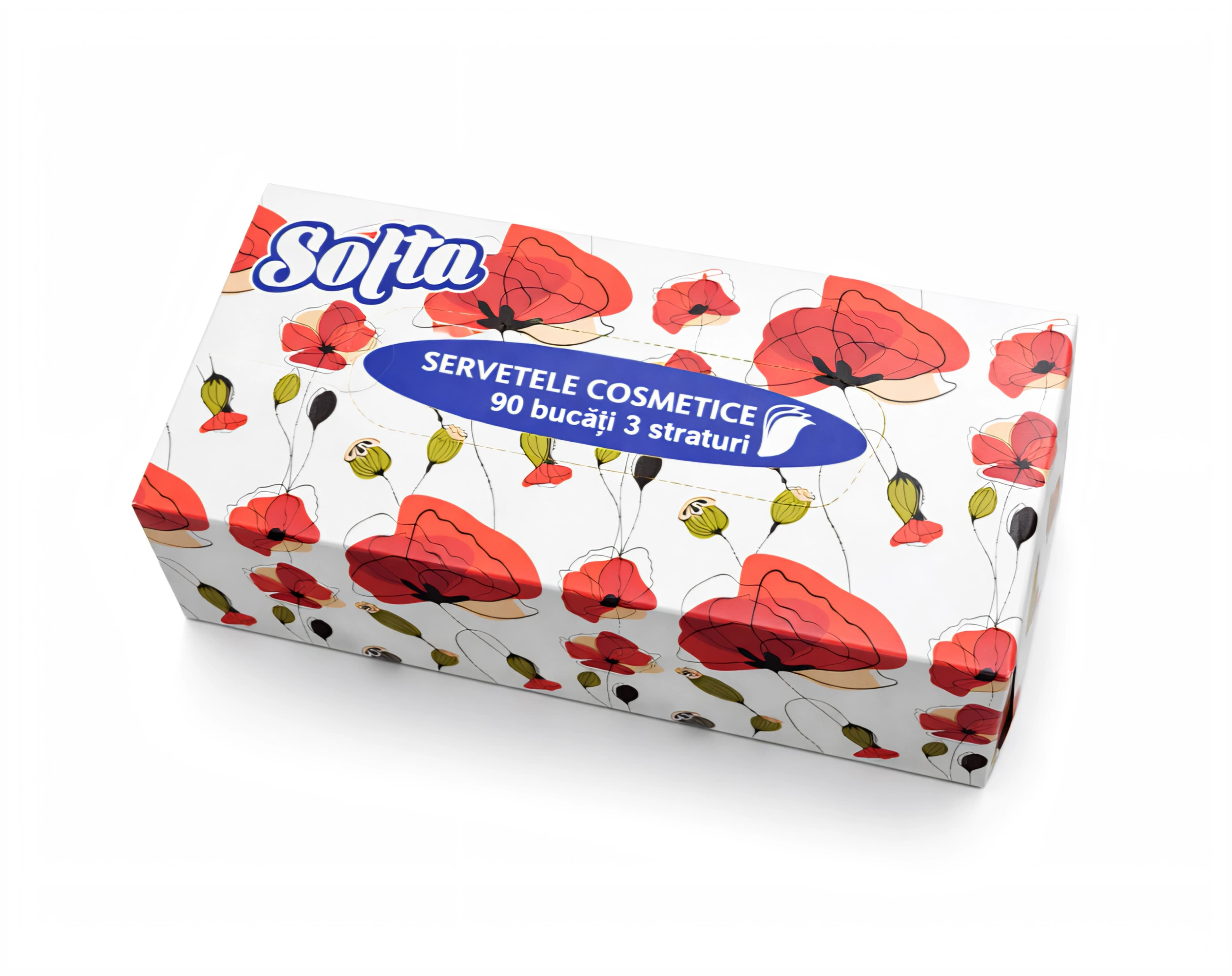 Салфетки косметические Milta, 3 слоя, 90 штук