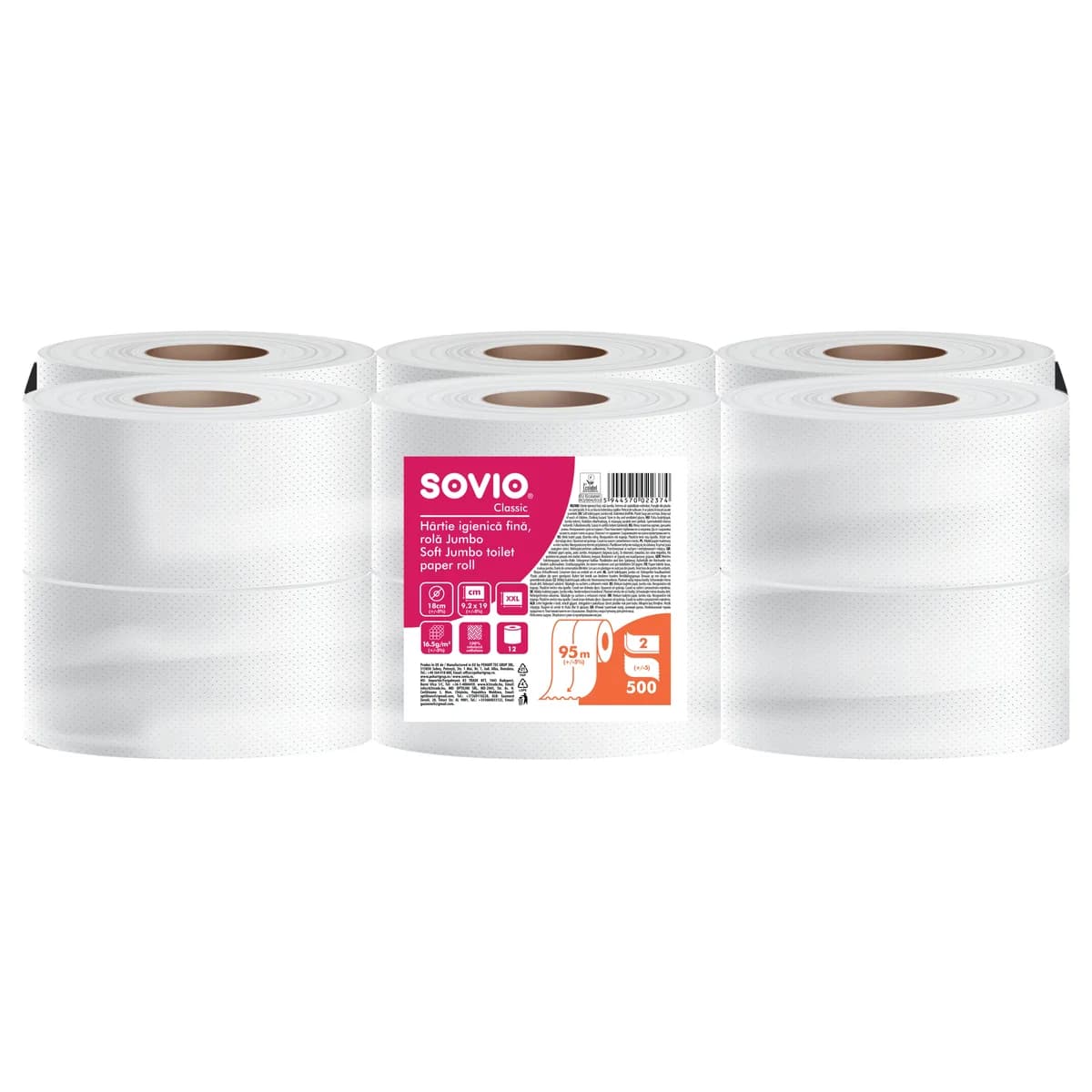 Hârtie igienica Rolă	Jumbo, 500 foi, Ø19 cm, înălțime 9,2 cm