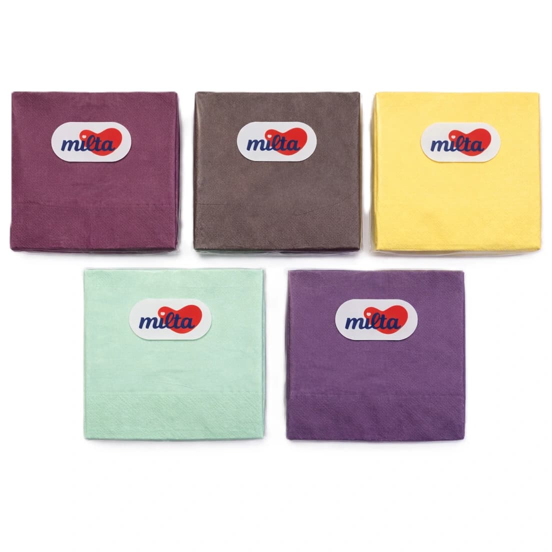 Салфетки столовые Milta, 2 слоя, 40 листов, цветные, 24x24 см