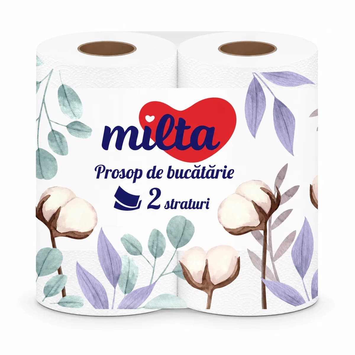 Бумажное полотенце MILTA, 2 слоя, 2 рулона