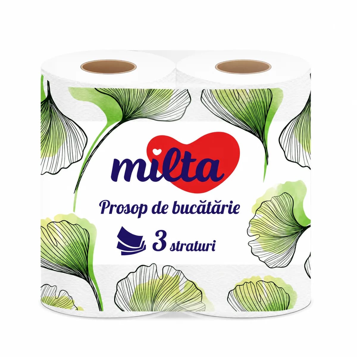 Бумажное полотенце MILTA, 3 слоя, 2 рулона