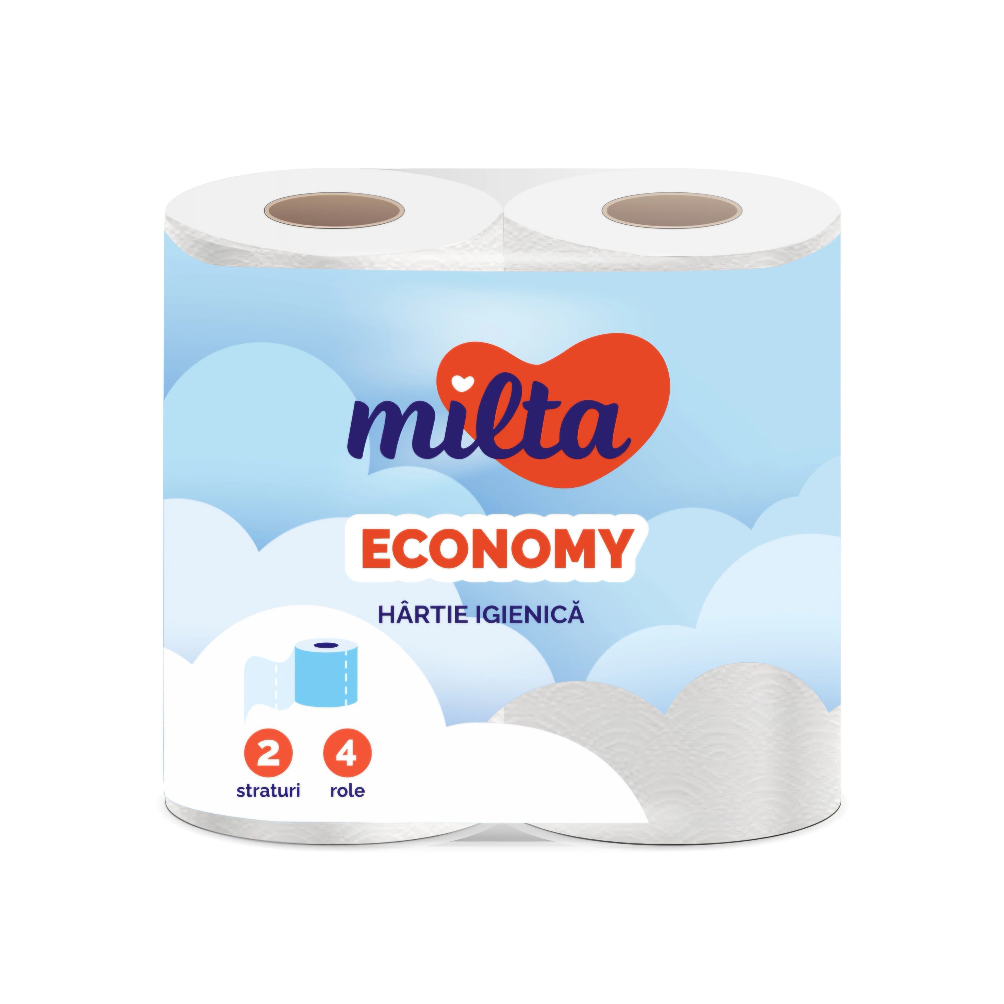 Туалетная бумага Economy, 2 слоя, 4 рулона