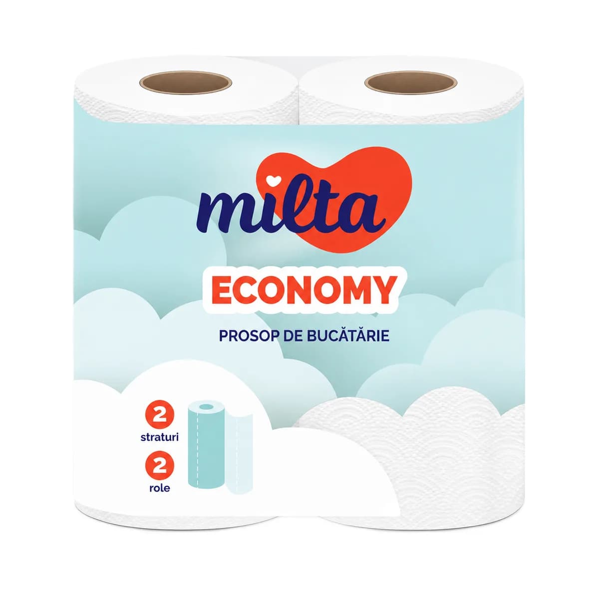 Бумажное полотенце Milta Economy, 2 слоя, 2 рулона