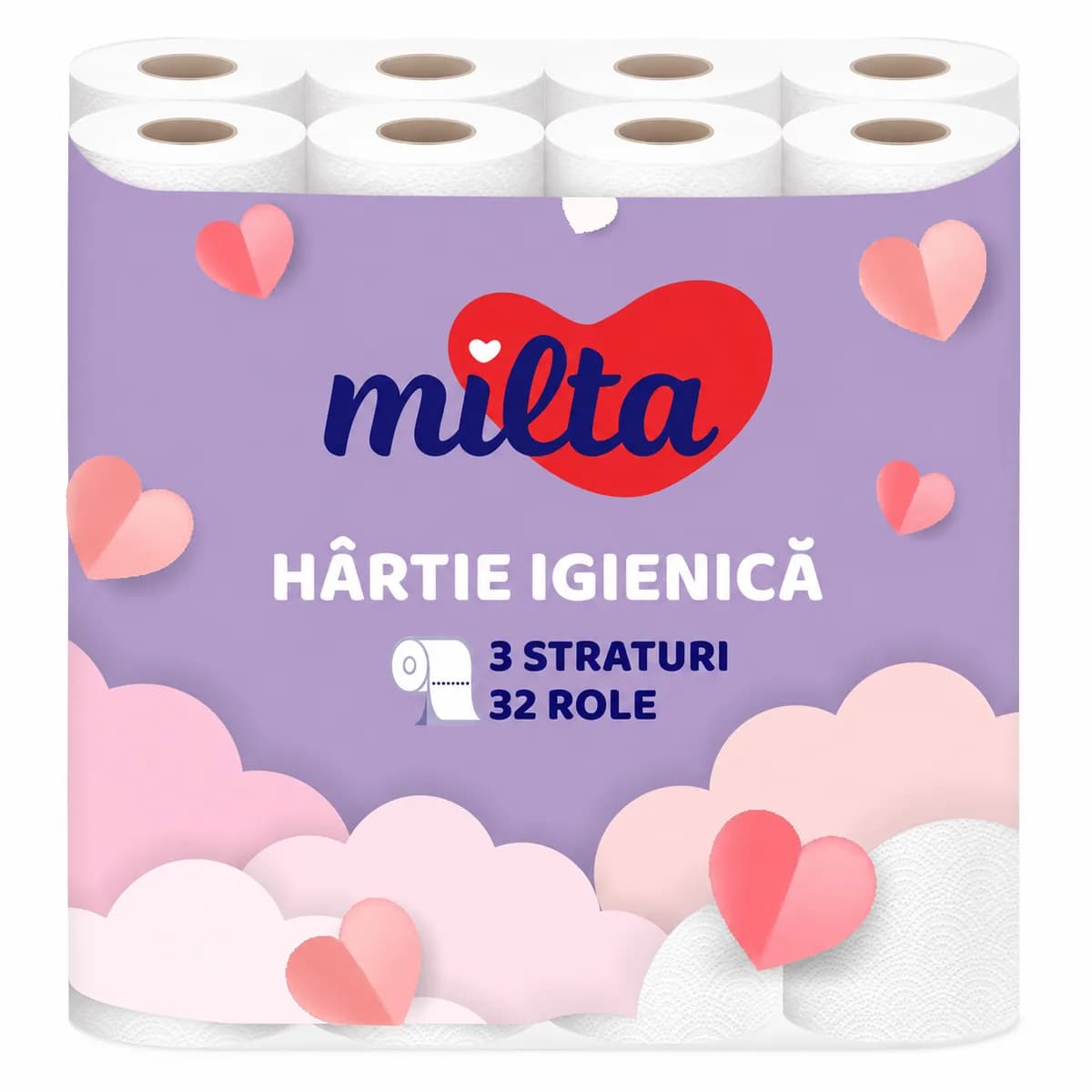 Туалетная бумага Milta, 3 слоя, 32 рулона